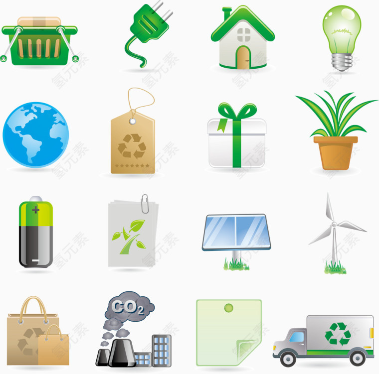 纪色植物环保图标