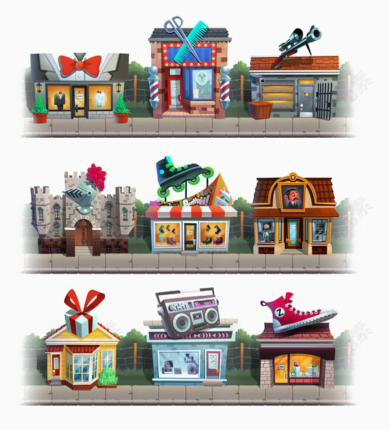 扁平化城市建筑