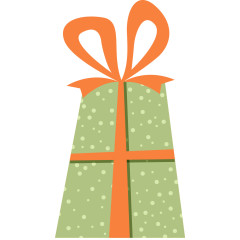 矢量律师网圆点装饰绿色礼物盒