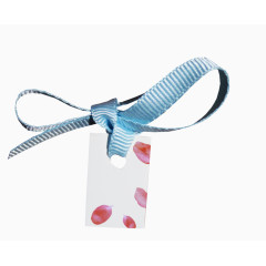 蓝色蝴蝶结彩带吊牌