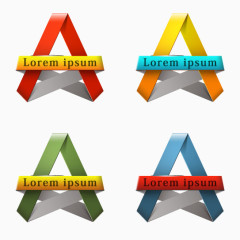 三角折纸丝带标签矢量