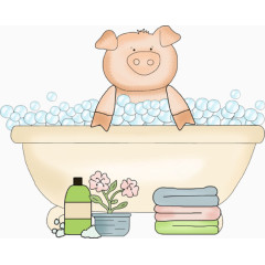 洗澡的小猪