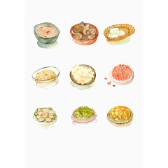 卡通手绘素食大餐