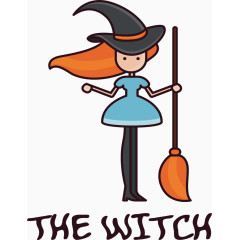 蓝色可爱小魔女