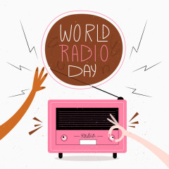 彩绘世界无线电矢量素材