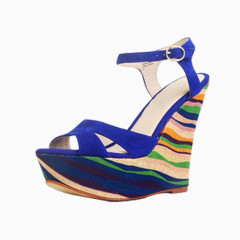 罗马凉鞋复古坡跟厚底女鞋