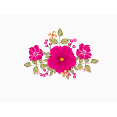 矢量红色牡丹花装饰