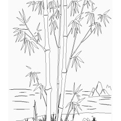 端午节效果元素水墨翠竹