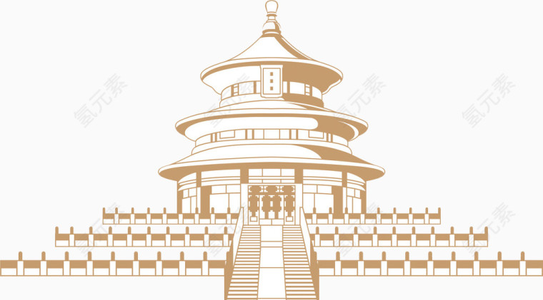 马克笔手绘天坛