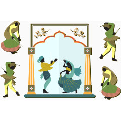 矢量阿拉伯舞蹈