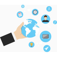 矢量拿着地球的手