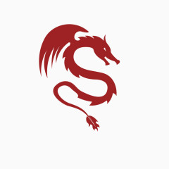 矢量红色中国飞龙图标装饰