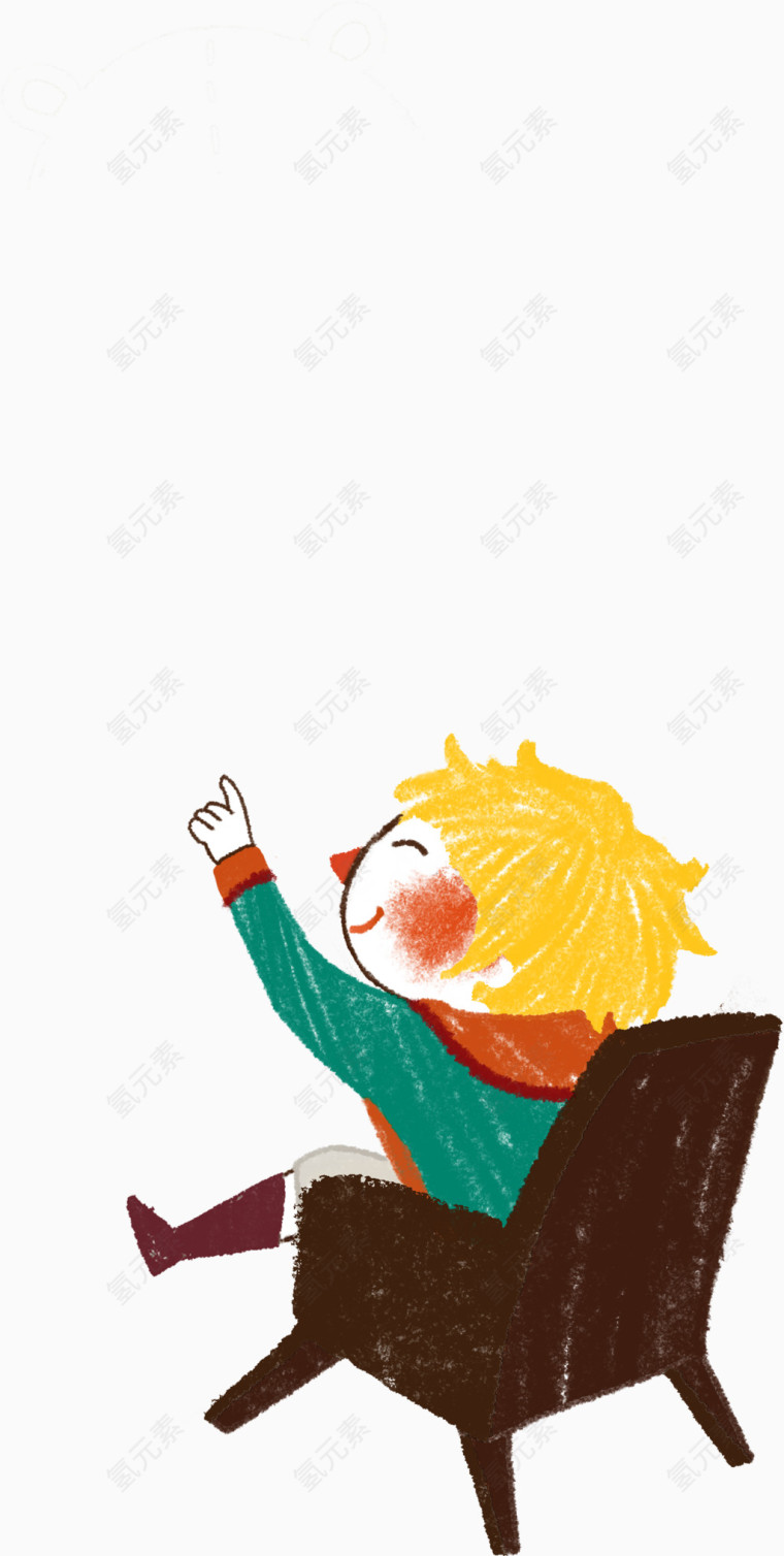 可爱卡通彩笔卡通小孩插画