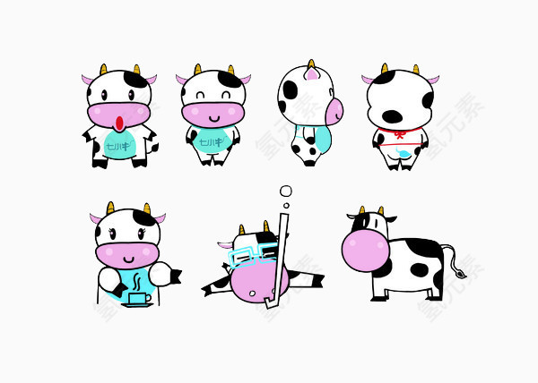 卡通奶牛形象