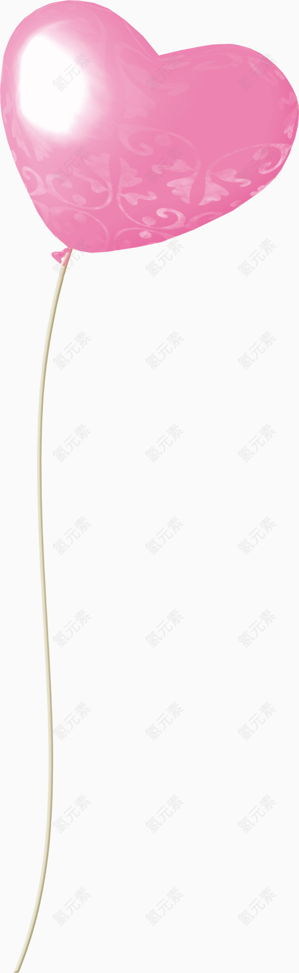 粉色花纹桃心气球