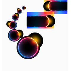 精美彩虹发光元件矢量素材