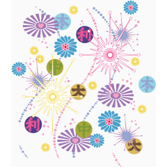 日式印花图案矢量图