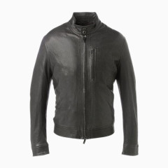 聚酯纤维填充男士立领皮衣