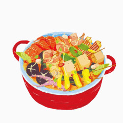 串串香手绘画素材图片