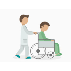 矢量医生推病人