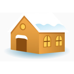 积雪小木屋矢量图