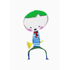 卡通小学生男孩