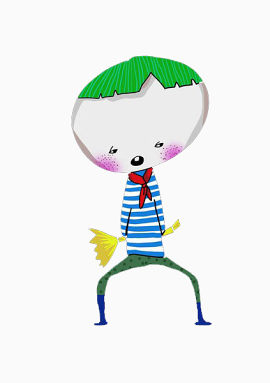 卡通小学生男孩