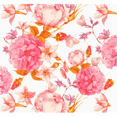 矢量红花底纹素材花朵优雅