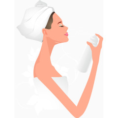 漂亮女人 喷香水卡通