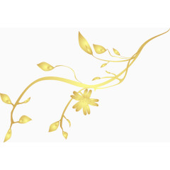 金色妖娆花朵枝叶