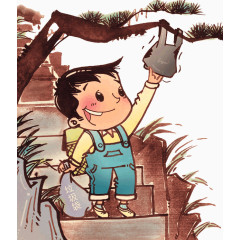 卡通手绘文明文化捡垃圾