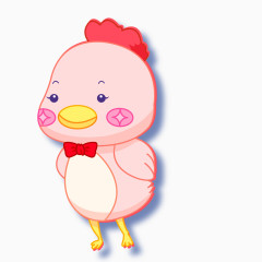 卡通生肖鸡矢量图