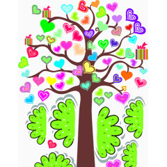 创意儿童画许愿树