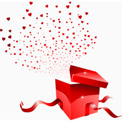 打开的红色礼盒