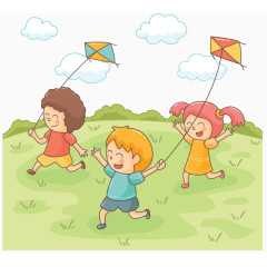一起放风筝的小伙伴