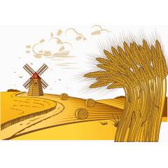 黄色秋天收成季节