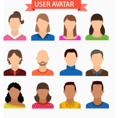 12款无表情用户头像矢量