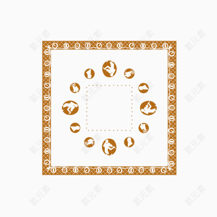 金色方巾边框