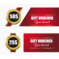 矢量红色大气礼券购物券