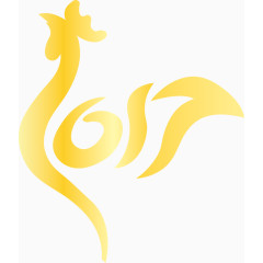矢量创意设计金鸡黄色标识图