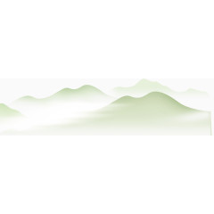 青色扁平飘渺远山素材