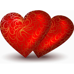 矢量手绘红色爱心