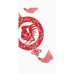 欢乐喜庆鸡年展板剪纸