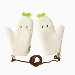 可爱卡通创意露指棉手套