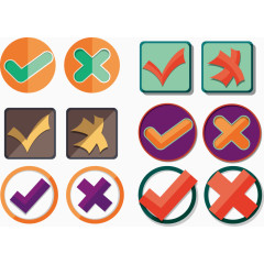 勾叉创意图标矢量