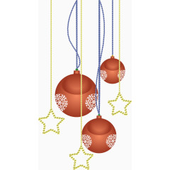 矢量手绘红色挂饰球