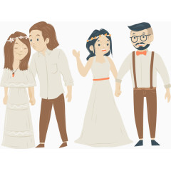 两对儿幸福的情侣