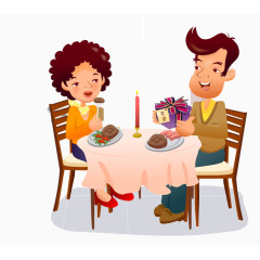 烛光晚餐的恋人矢量图