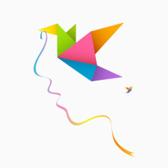 水彩纸鹤与美女