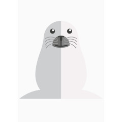 扁平化动物元素矢量图海狮